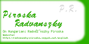 piroska radvanszky business card